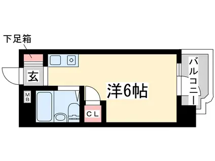 グルパ十三(ワンルーム/4階)の間取り写真