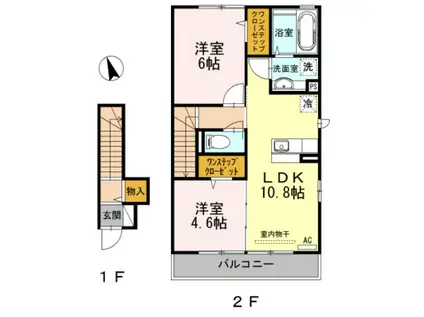 SINGWOOD三田(2LDK/2階)の間取り写真