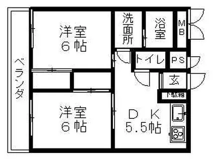 田中マンション(2DK/3階)の間取り写真