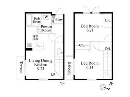 プライムマエダ成城(2LDK/1階)の間取り写真