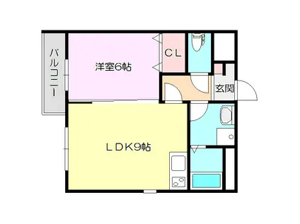 ESPERANZA HIKO(1LDK/3階)の間取り写真