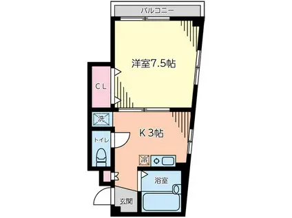 コートハウスJ(1K/2階)の間取り写真