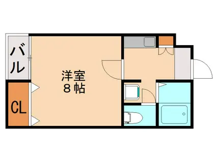 PLイースト姪浜III(1K/1階)の間取り写真