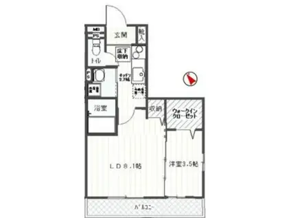 オークビレッジ(1LDK/2階)の間取り写真
