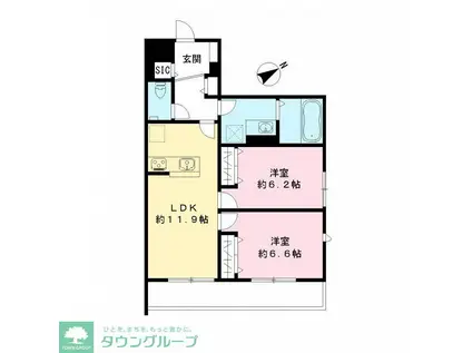 フィカーサ柏の葉(2LDK/1階)の間取り写真