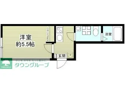 大山フラッツ(1K/1階)の間取り写真