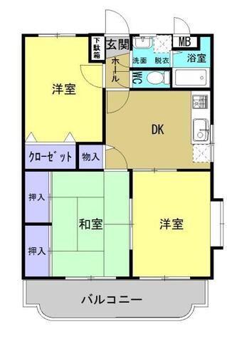 サンフィールド高鍋(3DK/3階)の間取り写真