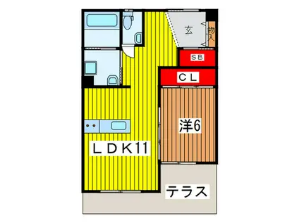 中尾コンセプトハウス(1LDK/1階)の間取り写真
