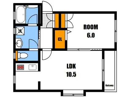 プリムローズ(1LDK/2階)の間取り写真