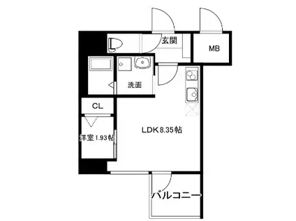 MODERN PALAZZO 平尾(1LDK/8階)の間取り写真