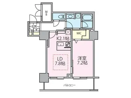 ロイヤルパークスタワー南千住(1LDK/5階)の間取り写真