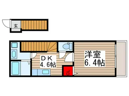 入間市駅 徒歩15分 1DK 平成29年築 アパート(1DK/2階)の間取り写真