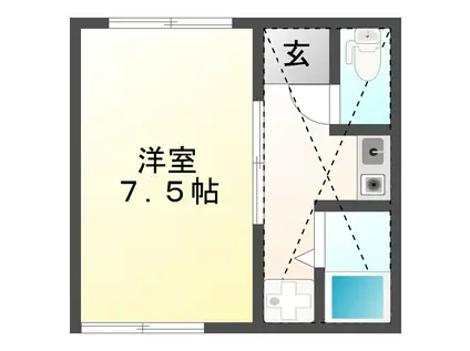 コスモスII(1K/2階)の間取り写真