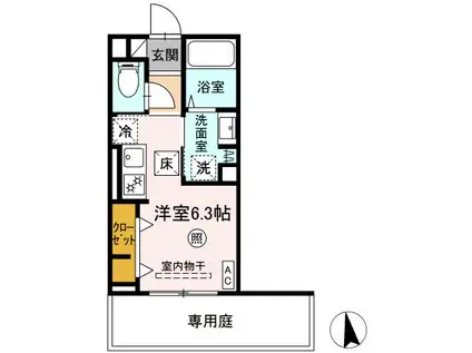 LUCE船越(ワンルーム/1階)の間取り写真