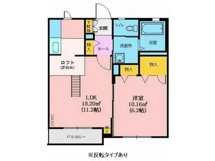 クラヴィエ土瓜(1LDK/2階)の間取り写真