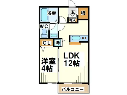 ラテール・ブリエ(1LDK/2階)の間取り写真