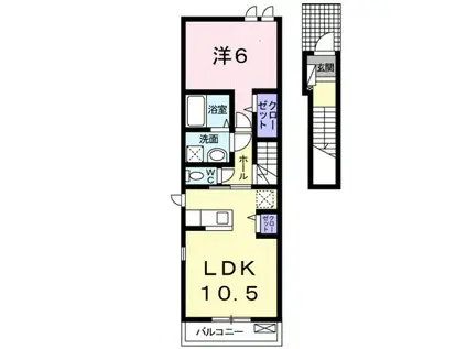 YU・RIAN 24(1LDK/2階)の間取り写真
