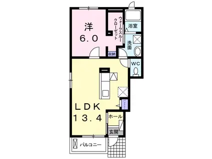 サーフサイドテラス(1LDK/1階)の間取り写真