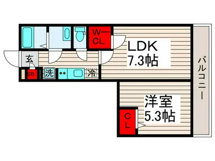 ヴィラ西新井(1LDK/1階)の間取り写真
