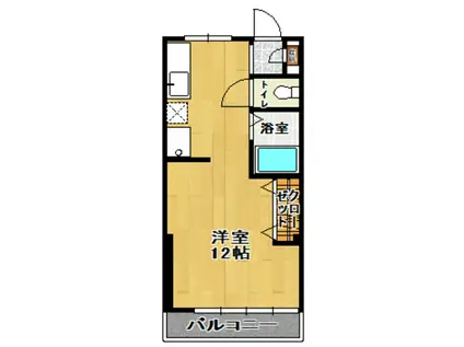 学生第一コーポ(ワンルーム/1階)の間取り写真