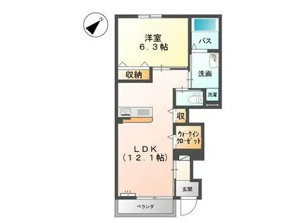 アミティエ(1LDK/1階)の間取り写真