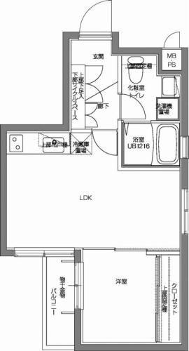 パティーナV代々木上原(1LDK/4階)の間取り写真
