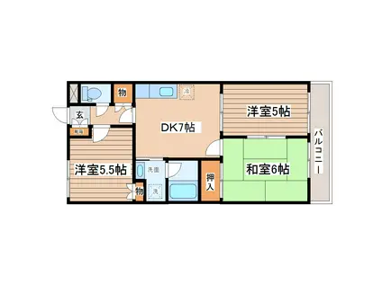 ルベール栄(3DK/2階)の間取り写真