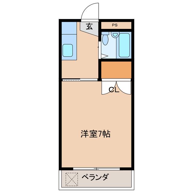 ニューサンシティコープ(1K/2階)の間取り写真