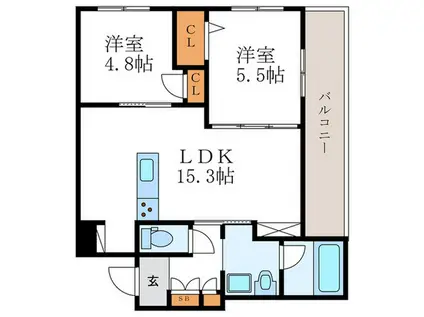 シャーメゾンGRAN BURG(2LDK/3階)の間取り写真