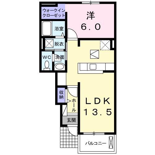 ジュピター(1LDK/1階)の間取り写真