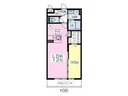 CHARM・Y湘南(1LDK/2階)の間取り写真
