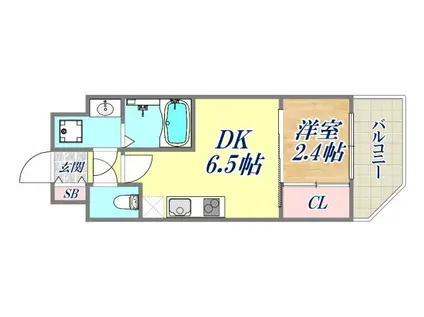 セレニテ元町アリエ(1DK/15階)の間取り写真