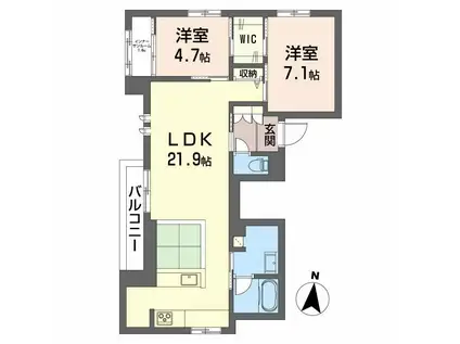 リオ・ブランコ(2LDK/2階)の間取り写真