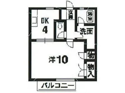 メゾンドクラージュ2(1DK/1階)の間取り写真