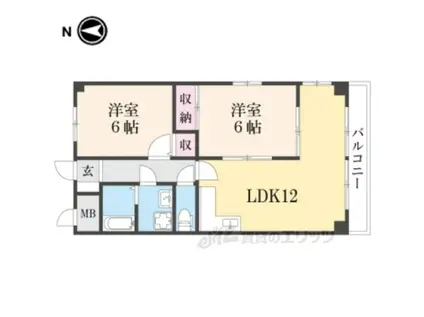 サンクレールⅡ(2LDK/4階)の間取り写真