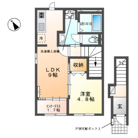 NEOリバティ(1LDK/2階)の間取り写真