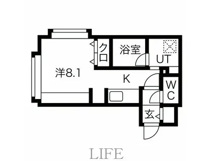 ROI CIEL(1K/2階)の間取り写真