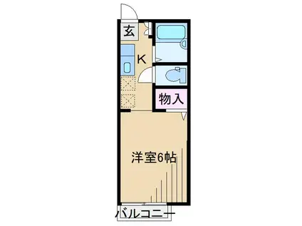 プチアーバン(1K/2階)の間取り写真