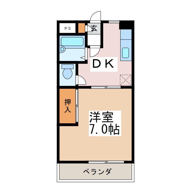 ビレッジ青島(1K/1階)の間取り写真
