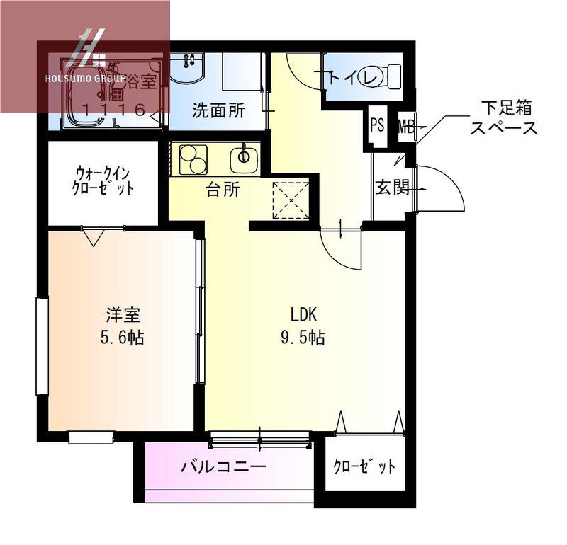 フジパレス今川公園東III番館(1LDK/2階)の間取り写真