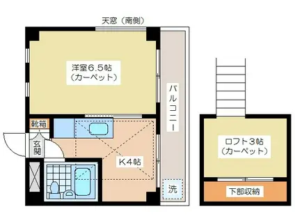 メゾン・ド・ヤマテ(1K/4階)の間取り写真