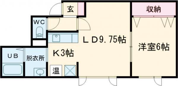 SOLEIL II(1LDK/1階)の間取り写真