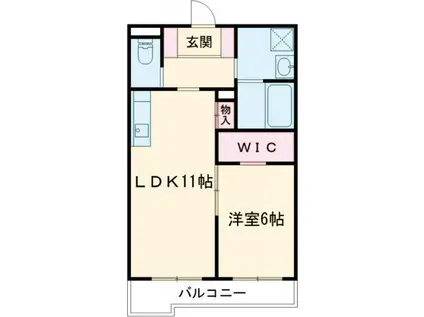 エルズコート弐番館(1LDK/4階)の間取り写真