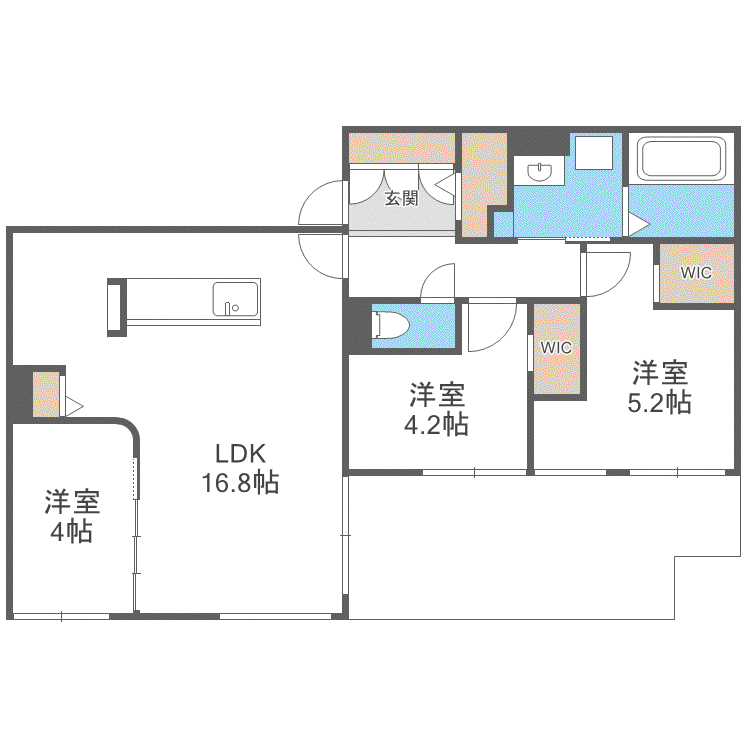 シューレジデンス元町(3LDK/1階)の間取り写真