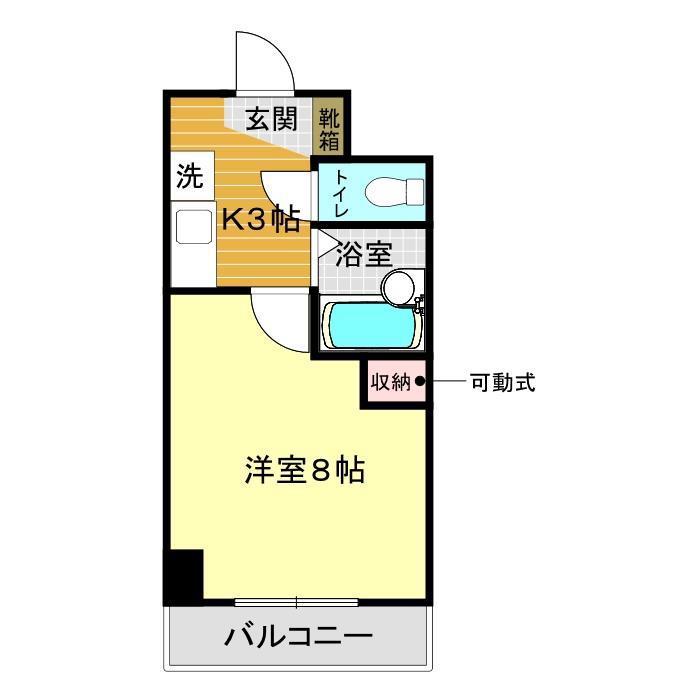 パラディアン一の宮(1K/6階)の間取り写真
