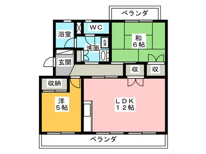 松本マンション(2LDK/2階)の間取り写真