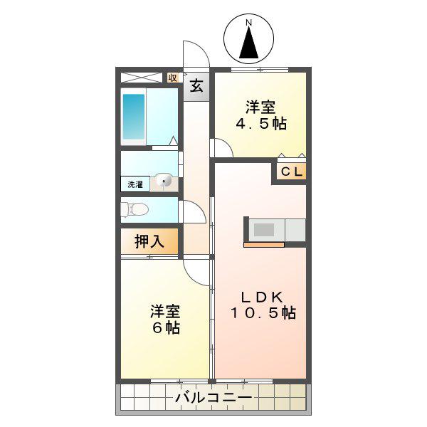 ユーアンドミー(2LDK/1階)の間取り写真