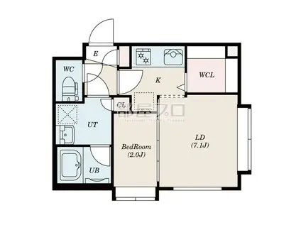 MARE(1DK/3階)の間取り写真