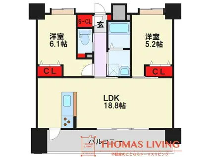 AZUR日吉町(2LDK/3階)の間取り写真