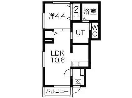 レリィ・マーレ(1LDK/1階)の間取り写真